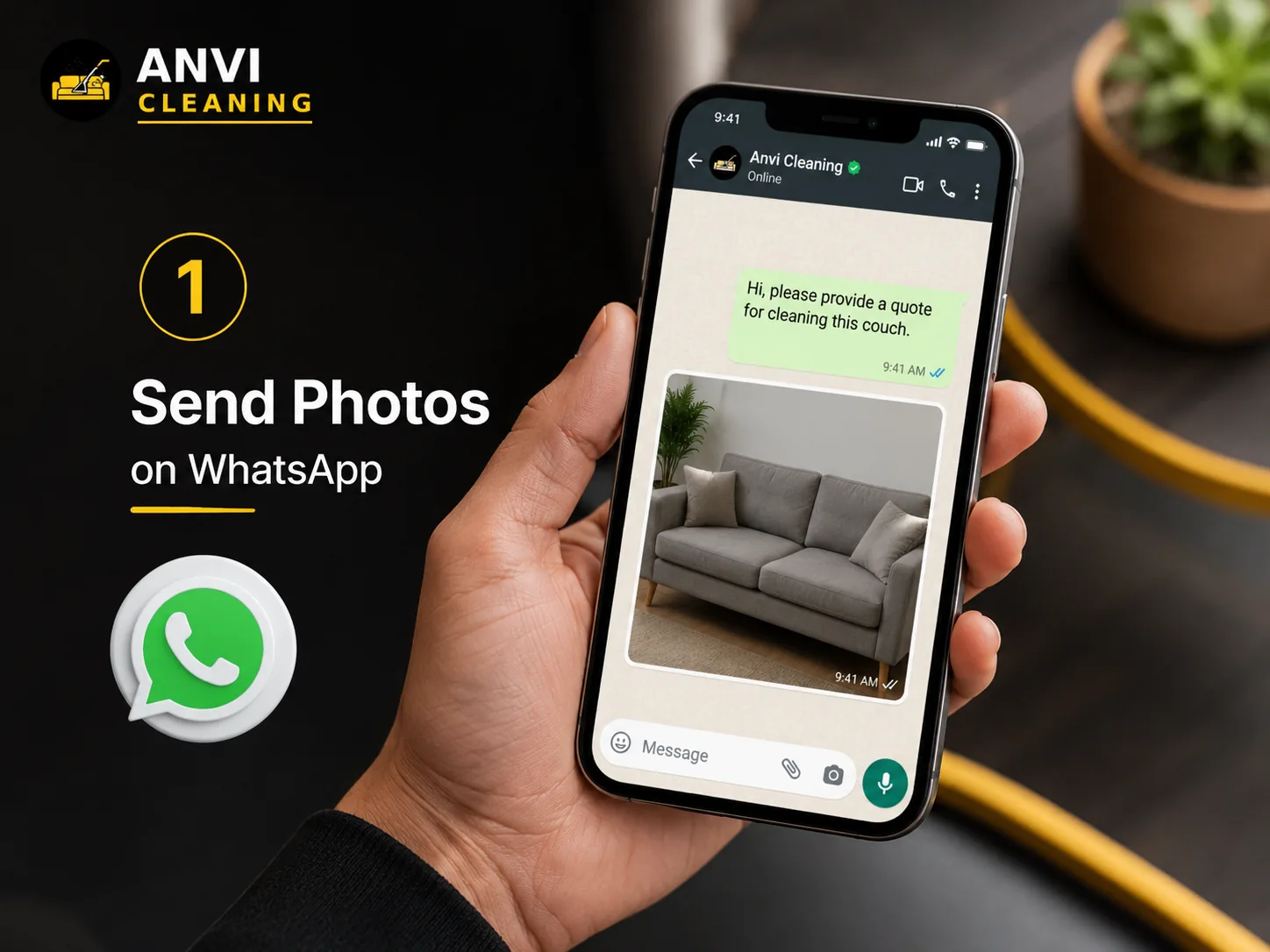 Step 1: Send photos on WhatsApp
